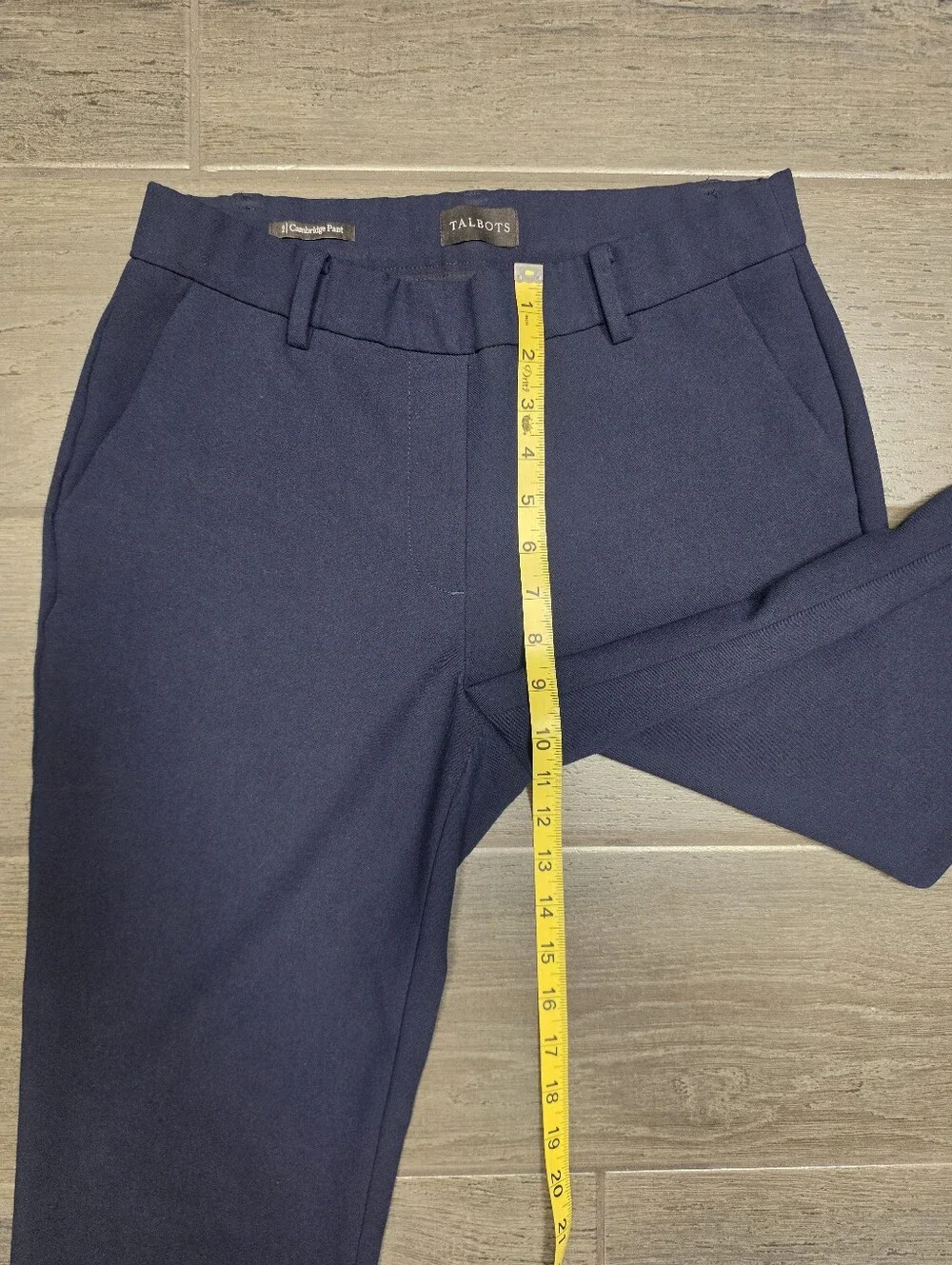 TALBOTS Cambridge Pull On Dress Pants 2 Navy Blue Stretch Straight Leg